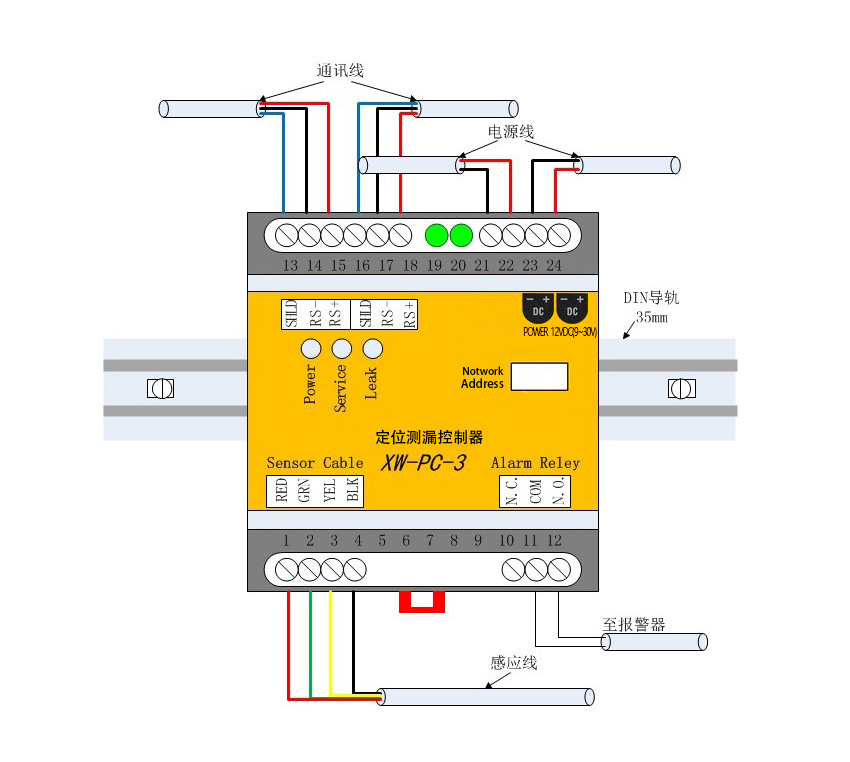 XW-PC-3 定位測(cè)漏控制器引出線鏈接圖