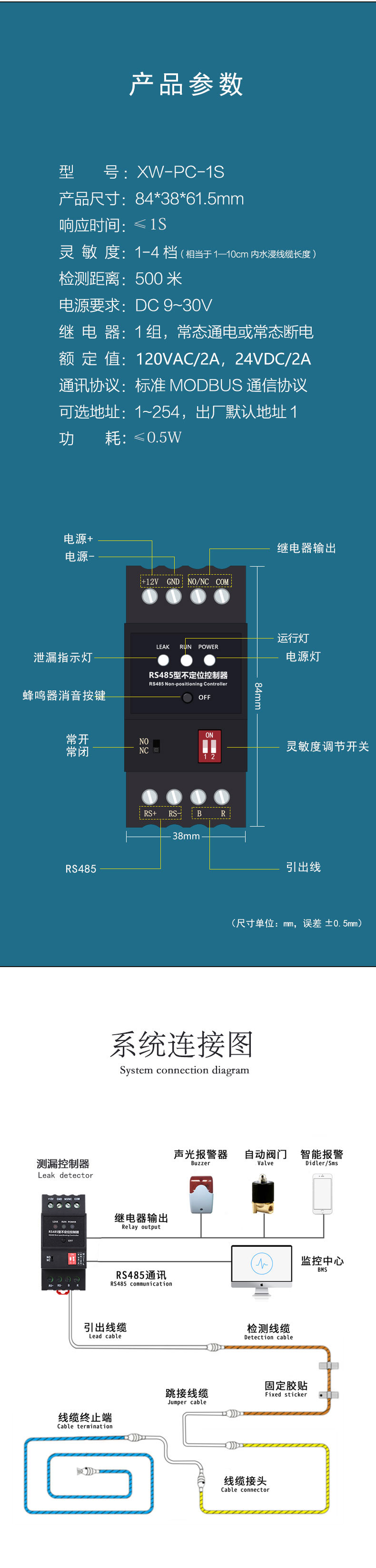 XW-PC-1S RS485不定位測(cè)漏控制器詳情頁(yè)3