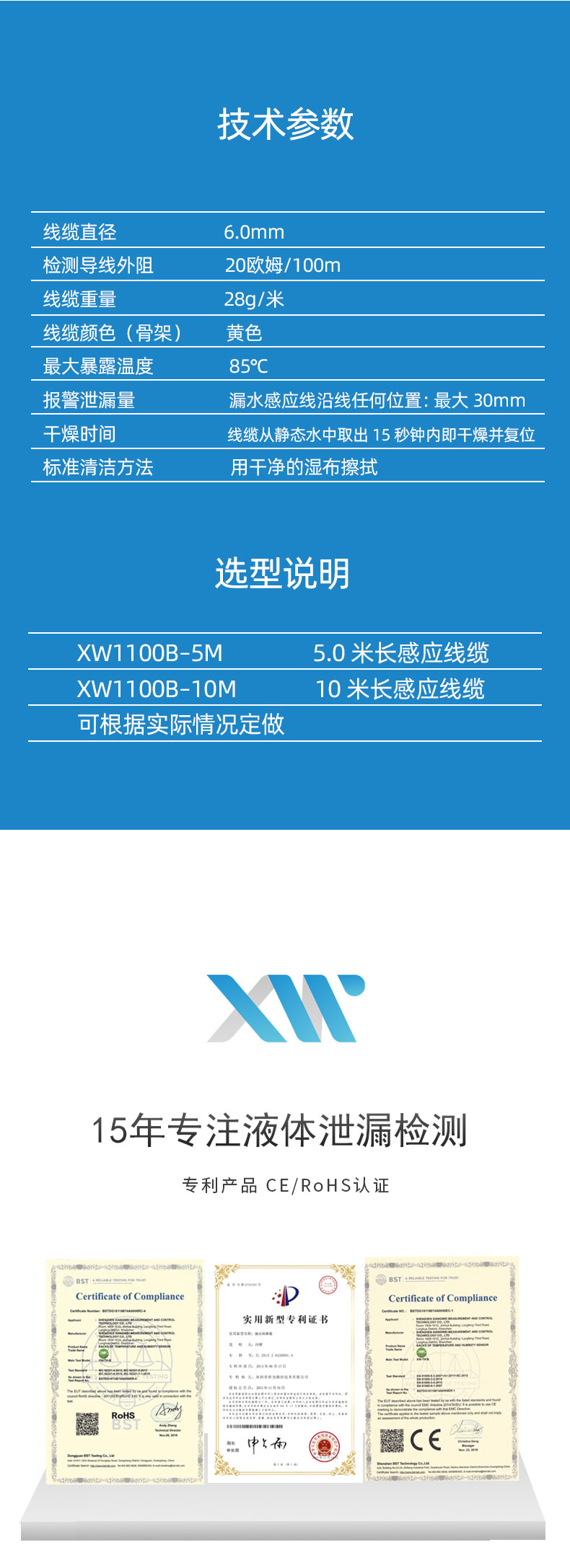 XW1100B 不定位感應線（防靜電）4