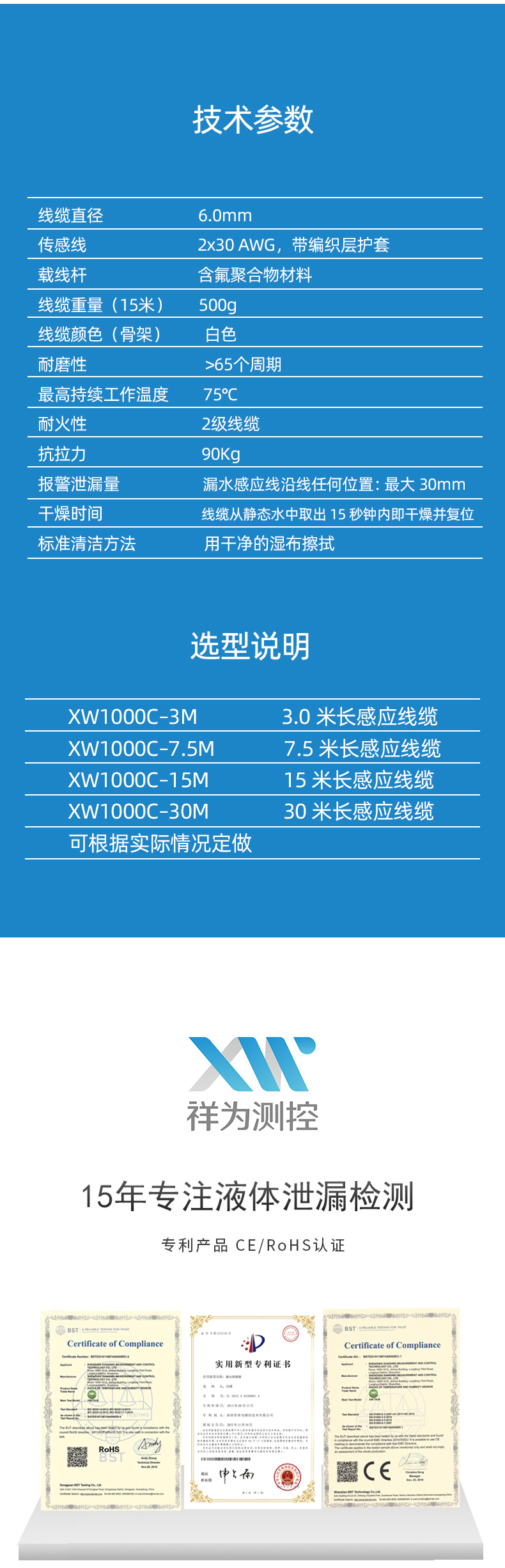 XW 1000C 定位感應(yīng)線（遇水變色）4