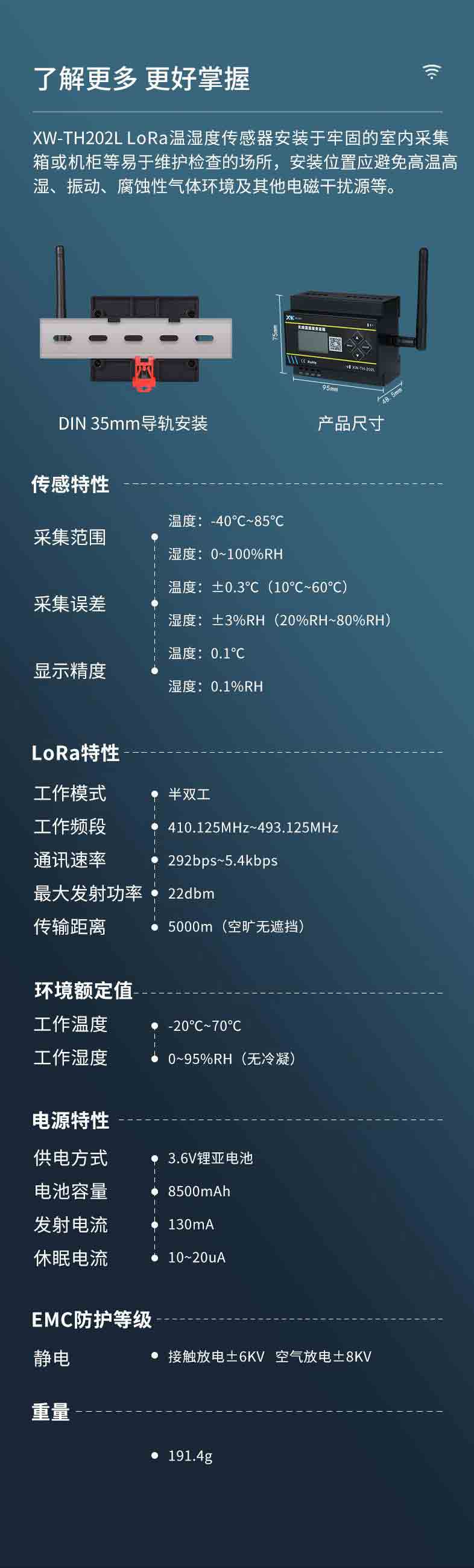 XW-TH202L LoRa溫濕度傳感器7